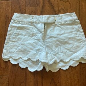 White J. CREW scalloped shorts